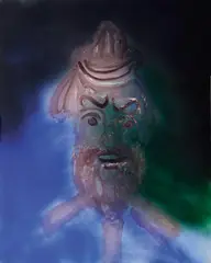 Sidney Nolan, Cave, spray enamel and oil on canvas