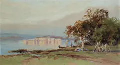 Sydney Harbour by William Piguenit, oil on canvas, sold Jun 2012