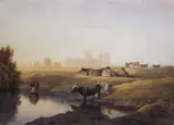 John Glover, Cattle in Water Meadows with York Minster in the Distance