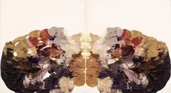 Ben Quilty, Skull Rorschach #6 2008, 2008, oil rorschach on linen (diptych)