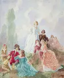 Mountain Stroll by Norman Lindsay, watercolour on paper, offered Jun 2012