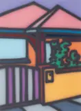 The Home with the Purple Gate 1998 by Howard Arkley, 1998, synthetic polymer paint on paper, sold Jun 2012