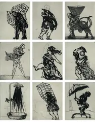 Zeno at 4 am 2001 by William Kentridge, 2001, sugarlift etching (set of 9), offered Jun 2012