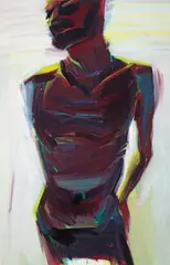 Torso 1983 by Euan MacLeod, 1983, synthetic polymer paint on card laid on canvas, sold Jun 2012