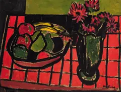Still Life by Jon Molvig, oil on composition board, offered Jun 2012