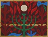 John Coburn, Tree of Life 1989, 1989, oil and gold leaf on canvas