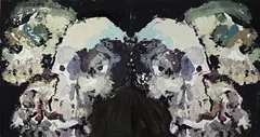 Six Skulls 2008 by Ben Quilty, 2008, oil and aerosol on linen (diptych), sold Mar 2012