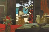 Ray Crooke, Woman with Blossoms, oil on canvas
