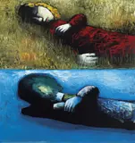 Double Image III 1961 by Charles Blackman, 1961, oil on masonite, offered Mar 2012