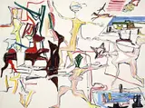 Ken Whisson, Open Air Circus with Germanic Hermaphrodite and Brown Ducks 1983-87, 1983-87, oil on canvas