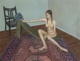 John Brack, Nude with Chair and Carpet 1970, 1970, pastel on paper