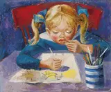 Elaine Haxton, Portrait of Kate Hodgkinson drawing