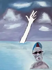 Rescue (Bather) by Sidney Nolan, enamel on composition board, sold Mar 2012