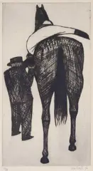 John Brack, Mounting 1956, 1956, etching