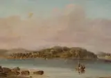 George Edwards Peacock, Point Piper from Shark Island, New South Wales, oil on board