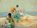 John Banks, Beach Belles 1931, 1931, oil on cardboard