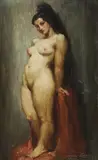 The Black Mantilla by Norman Lindsay, oil on canvas on board, sold Mar 2012