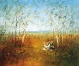 David Boyd, Children Discovering the Goanna, oil on canvas
