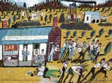 Sam Byrne, German Charley's Fighting Beer, mixed media on board