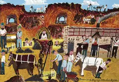 Sam Byrne, Pernamoonta Diggings 1882, 1882, mixed media on board