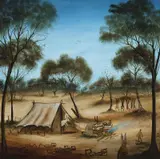 Pro Hart, Rabbits Cooking People 1981