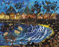 Sea Shore 1994 by John Perceval, 1994, oil on canvas, offered Mar 2012
