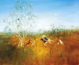 David Boyd, Leap Frog by the Paper Bark, oil on canvas
