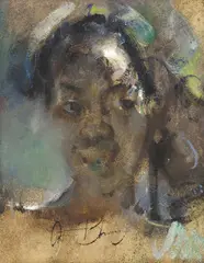 Antonio Blanco, Balinese Face in Lavender Shades, oil on canvas