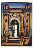 Georges Rouault, Christ devant la Ville 1935, 1935, colour aquatint