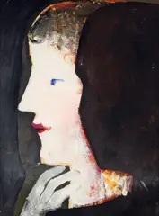 Tryst 1958 by Charles Blackman, 1958, oil on paper on board, offered Mar 2012