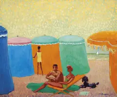 Deauville, Les Tentes 1956 by Kees van Dongen, 1956, oil on canvas, sold Dec 2011