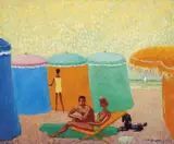 Kees van Dongen, Deauville, Les Tentes 1956, 1956, oil on canvas