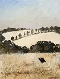 Wheatfield in High Summer by Arthur Boyd, oil on cheesecloth on board, offered Dec 2011