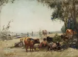 Walter Withers, Cattle at Noon, oil on canvas