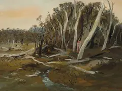 Landscape with Lovers by Arthur Boyd, oil on canvas, offered Dec 2011