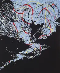 Panorama: Torrent (with Floating Point of Identification) 1993 by Gordon Bennett, 1993, acrylic on linen, offered Dec 2011