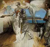 Shen Jiawei, Artist and the Muse (Garry Shead) 2001, 2001, oil and charcoal on canvas (diptych)