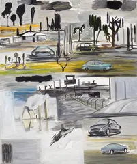 From Here and From There 2001 by Ken Whisson, 2001, oil on linen, sold Dec 2011
