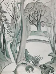 Roy De Maistre, Mural Study 'Lake', oil and silver paint on paper