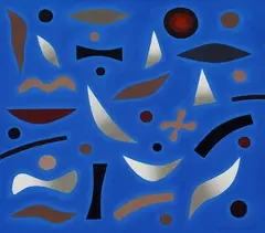Festive Night 1983 by John Coburn, 1983, oil on canvas, sold Sep 2011