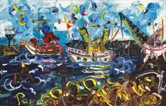 John Perceval, Williamstown c1990, c1990, oil on board