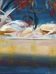 Shoalhaven Quartet (panel III) c1981 by Arthur Boyd, c1981, oil on copper panel, sold Sep 2011