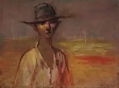 The Young Ringer 1957 by Russell Drysdale, 1957, oil on canvas, sold Sep 2011
