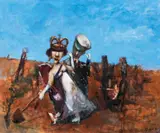 Queen of Spades 1995 by Garry Shead, 1995, oil on board, offered Sep 2011