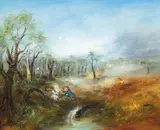 David Boyd, Europa's Daughter Fleeing a Winter's Wilderness (Gathering Firewood) 1988
