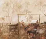Hugh Sawrey, Bushing the Horses c1985