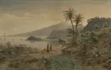 Eugene von Guerard, Strada di Messina a Catania 1856, 1856, ink and watercolour on paper