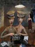 Ern Malley series 2007 by Garry Shead, 2007, oil on board, sold Sep 2011