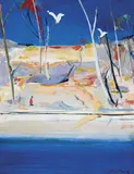 Arthur Boyd, Shoalhaven with Figure c1982, c1982, oil on board