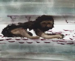 Lion c1963 by Sidney Nolan, c1963, ripolin on laminate, sold Sep 2011